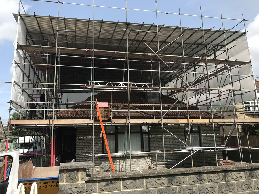 scaffold for false roof