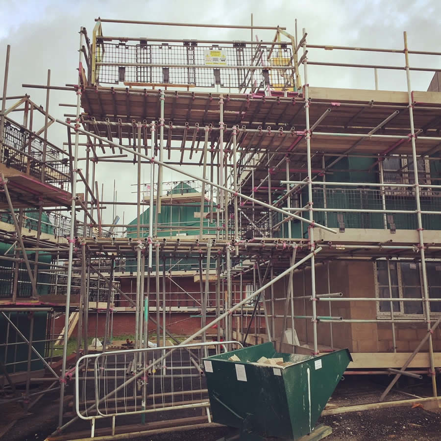false roof commerical scaffolding site development scaffolding